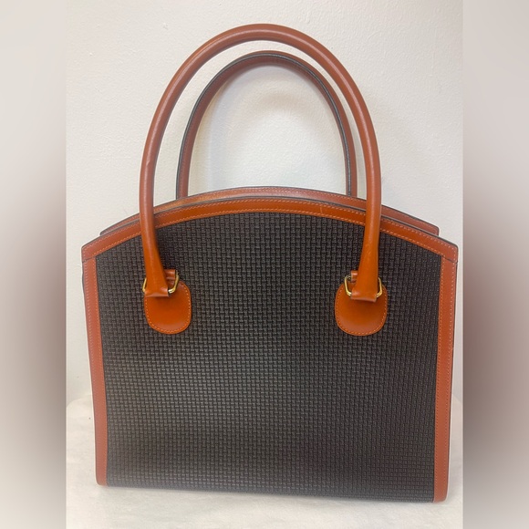 Bally Signature Leather Brown and Black Handbag Made In Italy Unbranded Dust Bag - Picture 2 of 16